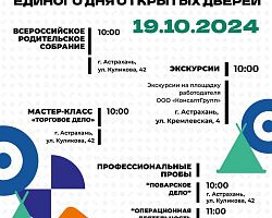 В Астрахани пройдёт Единый день открытых дверей федерального проекта «Профессионалитет»